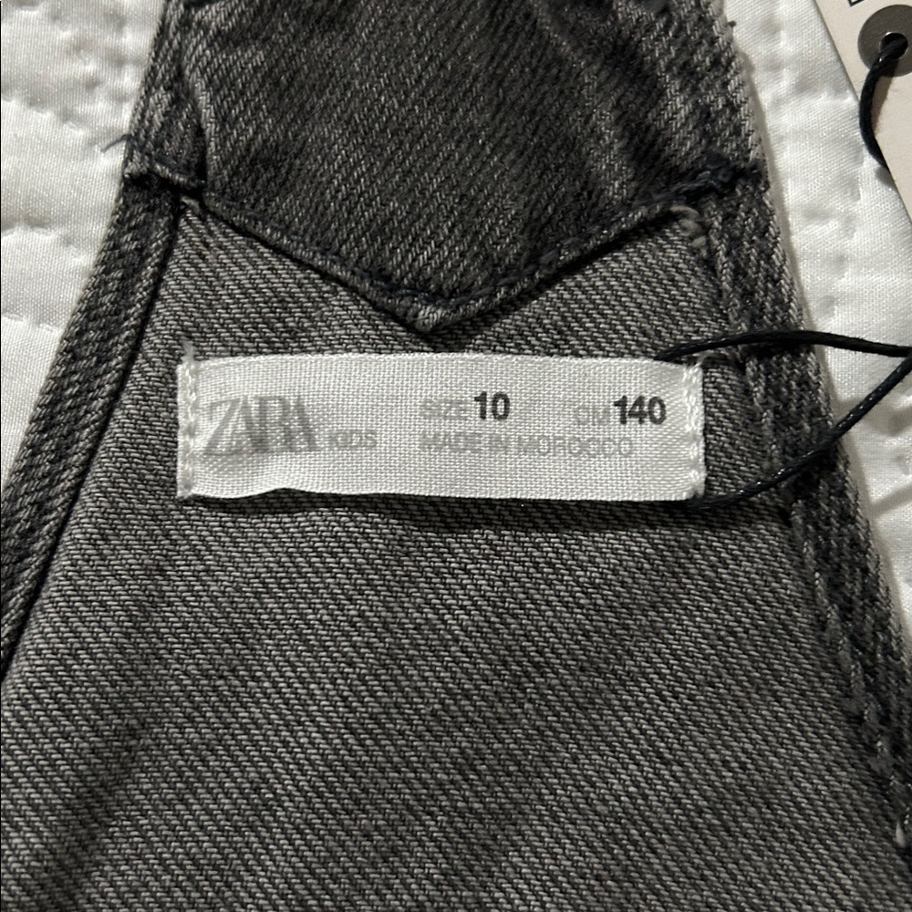 ZARA - Girls' Dark Gray Denim Overall Dress SZ: 10 - Picture 5 of 7